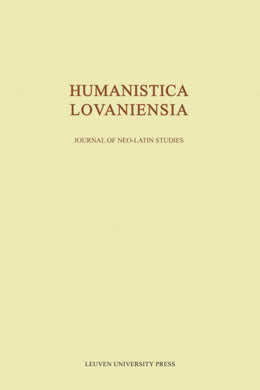 Humanistica Lovaniensia, Volume XXXVI - 1987