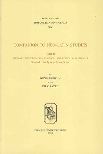 Companion to Neo-Latin Studies