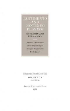 Book cover for the book Partimento and Continuo Playing in Theory and in Practice