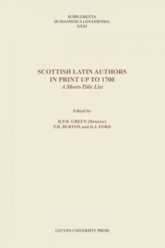 Book cover for the book Scottish Latin Authors in Print up to 1700
