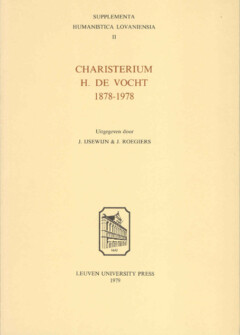 Book cover for the book Charisterium H. De Vocht (1878-1978)