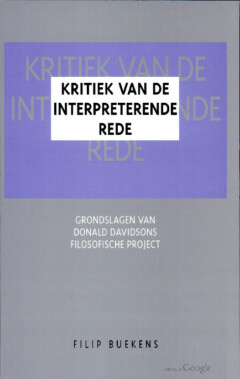 Book cover for the book Kritiek van de interpreterende rede
