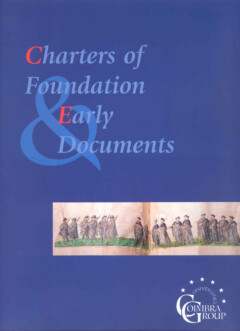 Book cover for the book Charters of Foundation and Early Documents of the Universities of the Coimbra Group. Second revised edition