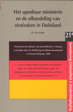 Book cover for the book Het openbaar ministerie en de afhandeling van strafzaken in Duitsland