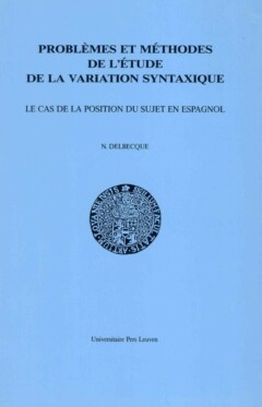 Book cover for the book Problèmes et méthodes de l’étude de la variation syntaxique