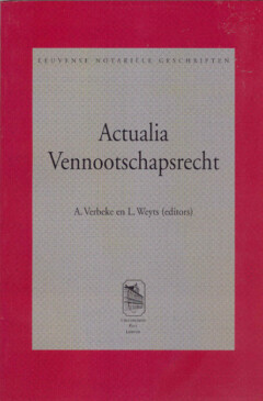 Book cover for the book Actualia Vennootschapsrecht