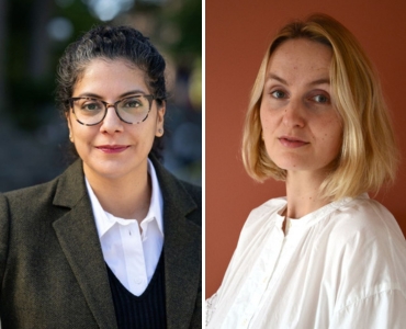 Two side-by-side professional headshot portraits