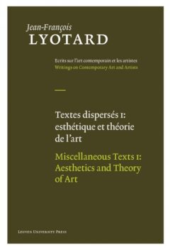 Book cover for the book Textes dispersés I: esthétique et théorie de l’art / Miscellaneous Texts I: Aesthetics and Theory of Art
