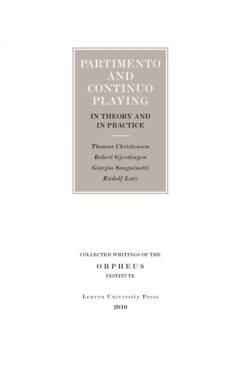 Book cover for the book Partimento and Continuo Playing in Theory and in Practice