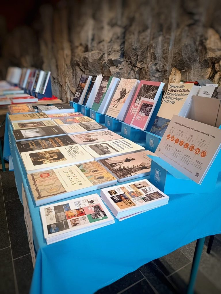 Leuven University Press books on display at a conference book exhibition