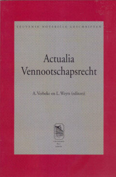 Book cover for the book Actualia Vennootschapsrecht