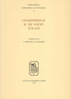 Book cover for the book Charisterium H. De Vocht (1878-1978)