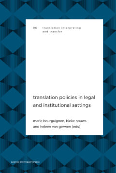 Book cover for the book Translation Policies in Legal and Institutional Settings